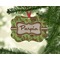 Green & Brown Toile Christmas Ornament (On Tree)