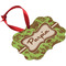 Green & Brown Toile Christmas Ornament