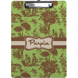 Green & Brown Toile Clipboard (Letter Size) (Personalized)