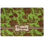 Green & Brown Toile Dog Food Mat w/ Name or Text