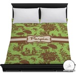 Green & Brown Toile Duvet Cover - Full / Queen (Personalized)