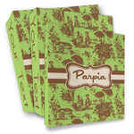 Green & Brown Toile 3 Ring Binder - Full Wrap (Personalized)