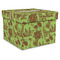 Green & Brown Toile Gift Boxes with Lid - Canvas Wrapped - XX-Large - Front/Main