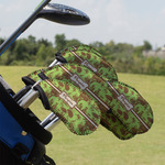 Green & Brown Toile Golf Club Iron Cover - Set of 9 (Personalized)