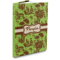 Green & Brown Toile Hardbound Journal - 5.75" x 8" (Personalized)