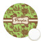 Green & Brown Toile Icing Circle - Medium - Front