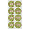 Green & Brown Toile Icing Circle - Medium - Set of 8