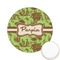 Green & Brown Toile Icing Circle - Small - Front