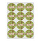 Green & Brown Toile Icing Circle - Small - Set of 12