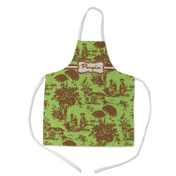 Green & Brown Toile Kid's Apron w/ Name or Text