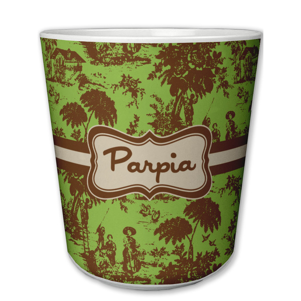 Custom Green & Brown Toile Plastic Tumbler 6oz (Personalized)