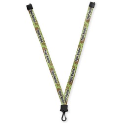 Green & Brown Toile Lanyard (Personalized)