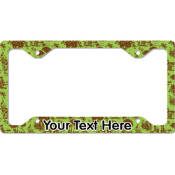 Green & Brown Toile License Plate Frame - Style C (Personalized)