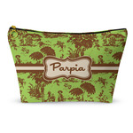 Green & Brown Toile Makeup Bag - Small - 8.5"x4.5" (Personalized)