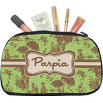 Green & Brown Toile Makeup / Cosmetic Bag - Medium (Personalized)