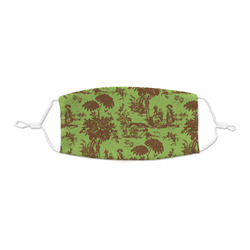 Green & Brown Toile Kid's Cloth Face Mask - XSmall