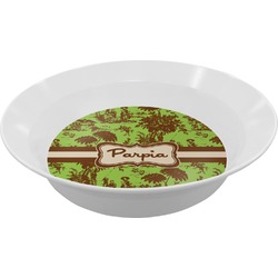 Green & Brown Toile Melamine Bowl (Personalized)