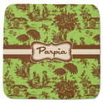 Green & Brown Toile Memory Foam Bath Mat - 48"x48" (Personalized)