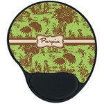 Green & Brown Toile Mouse Pad with Wrist Support