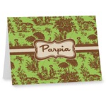 Green & Brown Toile Note cards (Personalized)