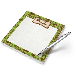 Green & Brown Toile Notepad (Personalized)