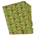 Green & Brown Toile Binder Tab Divider Set (Personalized)