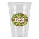 Green & Brown Toile Party Cups - 16oz (Personalized)