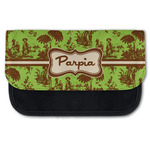 Green & Brown Toile Canvas Pencil Case w/ Name or Text