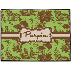 Green & Brown Toile Door Mat - 24"x18" (Personalized)