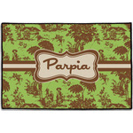 Green & Brown Toile Door Mat - 36"x24" (Personalized)