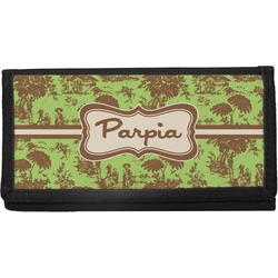 Green & Brown Toile Canvas Checkbook Cover (Personalized)
