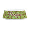 Green & Brown Toile Plastic Dog Bowls - Medium - FRONT