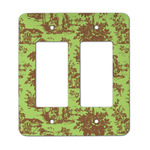 Green & Brown Toile Rocker Style Light Switch Cover - Two Switch