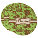 Green & Brown Toile Round Paper Coasters w/ Name or Text