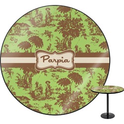 Green & Brown Toile Round Table - 30" (Personalized)