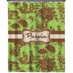 Green & Brown Toile Extra Long Shower Curtain - 70"x84" (Personalized)