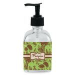 Green & Brown Toile Glass Soap & Lotion Bottle - Single Bottle (Personalized)