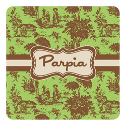 Green & Brown Toile Square Decal - Small (Personalized)