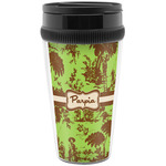 Green & Brown Toile Acrylic Travel Mug without Handle (Personalized)