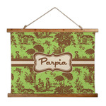 Green & Brown Toile Wall Hanging Tapestry - Wide (Personalized)