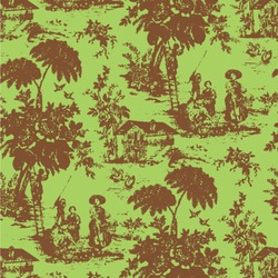 Green & Brown Toile Wallpaper & Surface Covering (Peel & Stick 24"x 24" Sample)