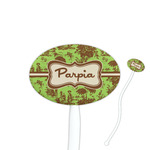 Green & Brown Toile Oval Stir Sticks (Personalized)
