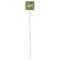 Green & Brown Toile White Plastic Stir Stick - Double Sided - Square - Single Stick