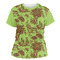 Green & Brown Toile Womens Crew Neck T Shirt - Main