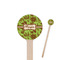 Green & Brown Toile Wooden 7.5" Stir Stick - Round - Closeup