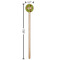 Green & Brown Toile Wooden 7.5" Stir Stick - Round - Dimensions