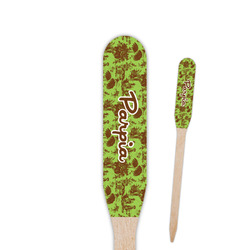 Green & Brown Toile Paddle Wooden Food Picks - Single Sided (Personalized)