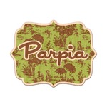 Green & Brown Toile Genuine Maple or Cherry Wood Sticker (Personalized)