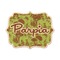 Green & Brown Toile Wooden Sticker - Main