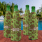 Green & Brown Toile Zipper Bottle Cooler - Set of 4 - LIFESTYLE